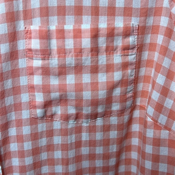 J. Crew Gingham Long Sleeve Cotton Button Down Top Size Small Coral & White - Picture 3 of 7